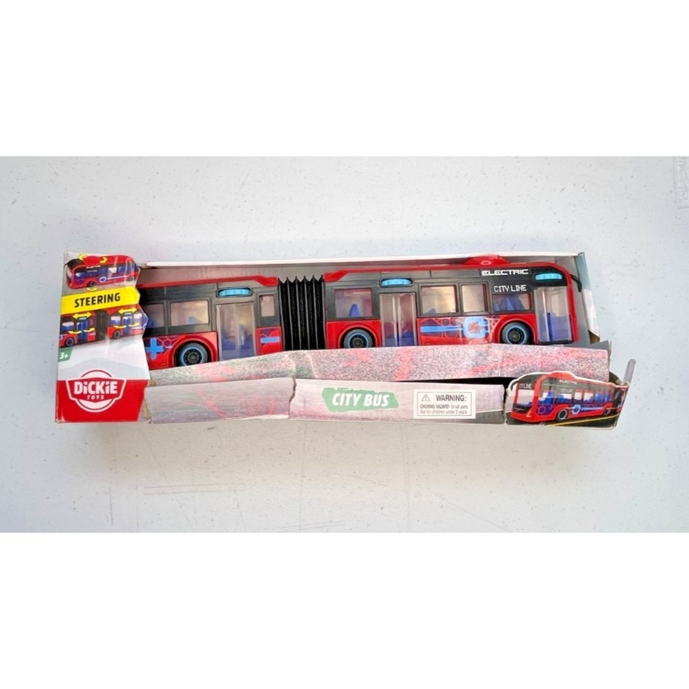 Dickie Toys City Express Bus Double Line Doors Open Close 18" New